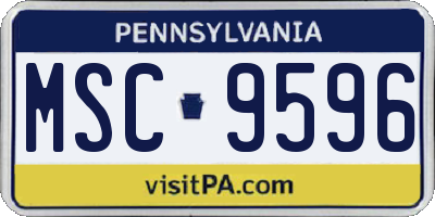 PA license plate MSC9596