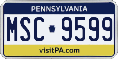 PA license plate MSC9599