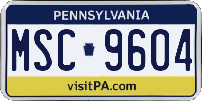 PA license plate MSC9604