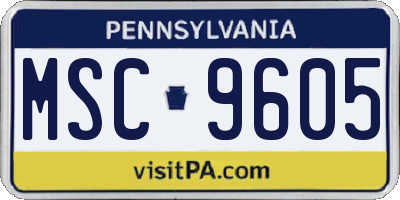 PA license plate MSC9605