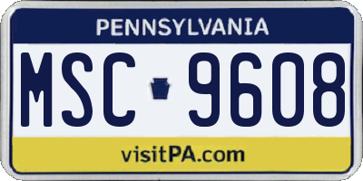 PA license plate MSC9608