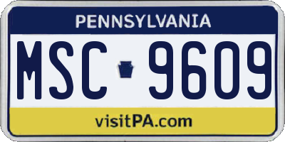 PA license plate MSC9609