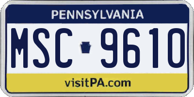 PA license plate MSC9610