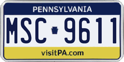 PA license plate MSC9611