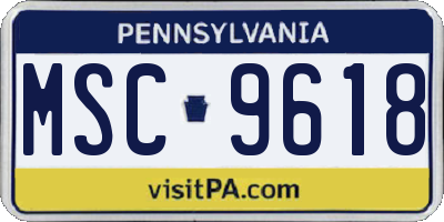 PA license plate MSC9618