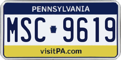 PA license plate MSC9619