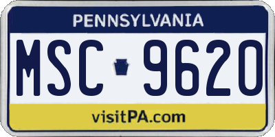 PA license plate MSC9620