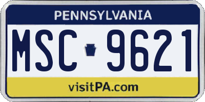 PA license plate MSC9621