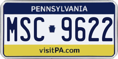 PA license plate MSC9622