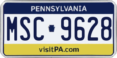PA license plate MSC9628