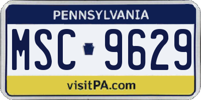 PA license plate MSC9629