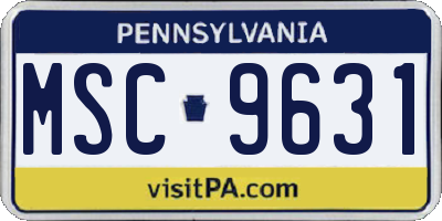 PA license plate MSC9631