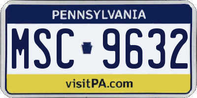 PA license plate MSC9632