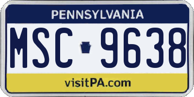 PA license plate MSC9638