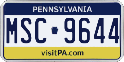 PA license plate MSC9644