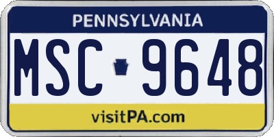PA license plate MSC9648