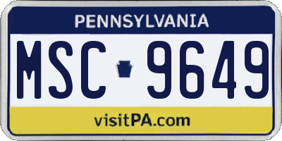 PA license plate MSC9649