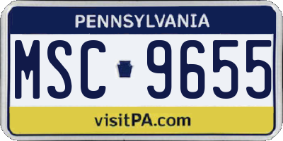 PA license plate MSC9655