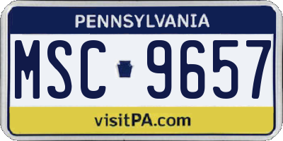 PA license plate MSC9657