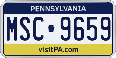 PA license plate MSC9659