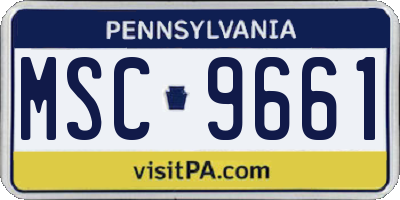 PA license plate MSC9661