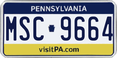 PA license plate MSC9664