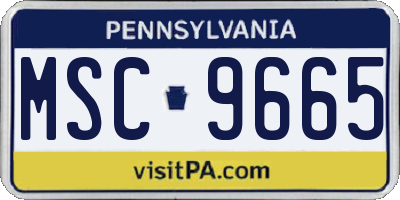 PA license plate MSC9665