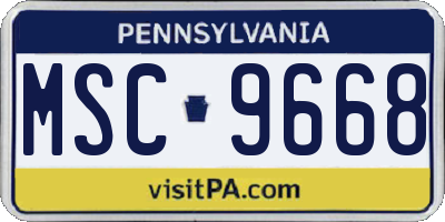PA license plate MSC9668