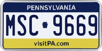 PA license plate MSC9669