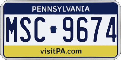 PA license plate MSC9674