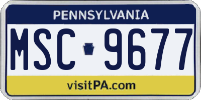 PA license plate MSC9677