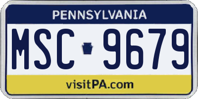 PA license plate MSC9679