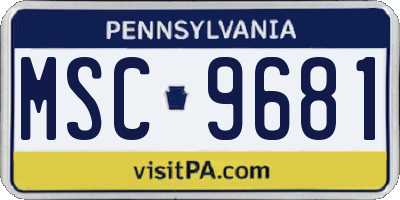 PA license plate MSC9681