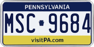PA license plate MSC9684