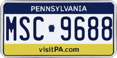 PA license plate MSC9688