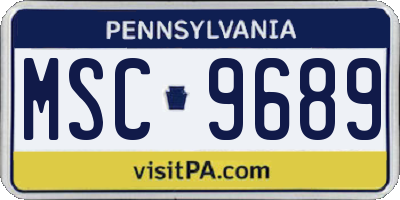 PA license plate MSC9689