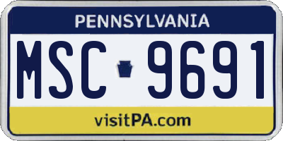 PA license plate MSC9691