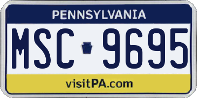 PA license plate MSC9695