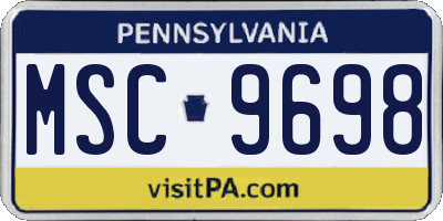 PA license plate MSC9698
