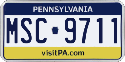 PA license plate MSC9711
