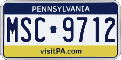 PA license plate MSC9712