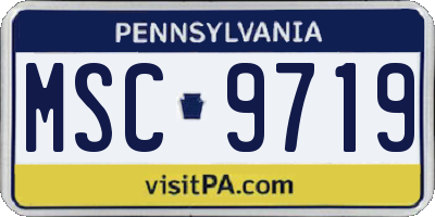 PA license plate MSC9719