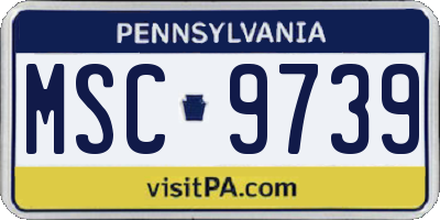 PA license plate MSC9739