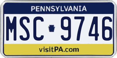 PA license plate MSC9746