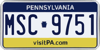 PA license plate MSC9751