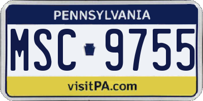 PA license plate MSC9755