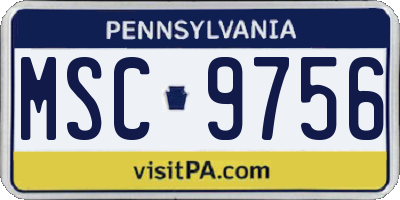 PA license plate MSC9756