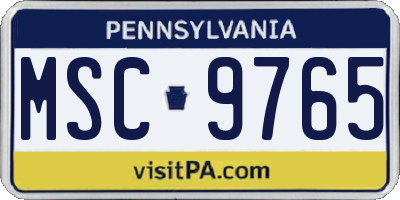 PA license plate MSC9765
