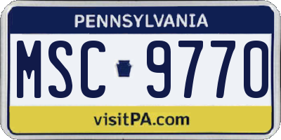 PA license plate MSC9770