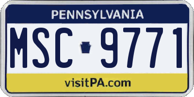 PA license plate MSC9771